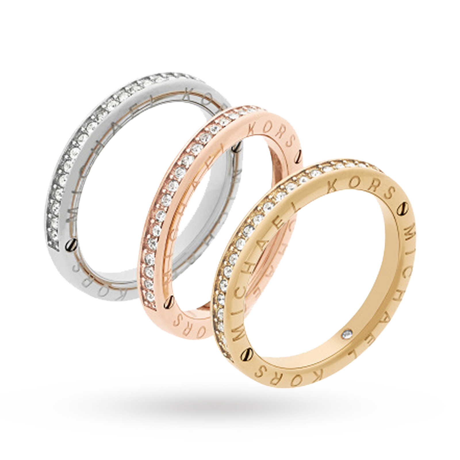 Michael Kors Wedding Rings Michael Kors Three Coloured Stacking Ring Size L 5 Micheal Wedding